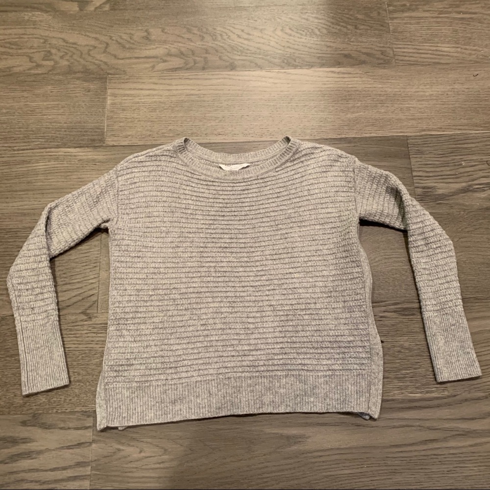 Banana Republic Grey Wool Zip Pullover Sweater XS